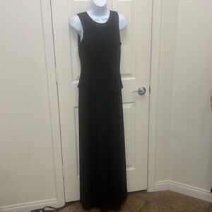 Late Edition Women’s Black Jumpsuit Lace Inset Bodice Sleeveless Wide Leg Sz 8